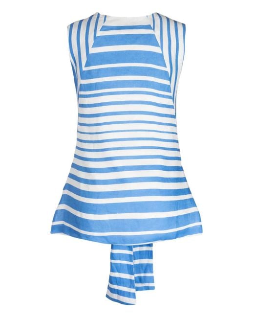 Bambah Blue Sicily Striped Linen Tunic