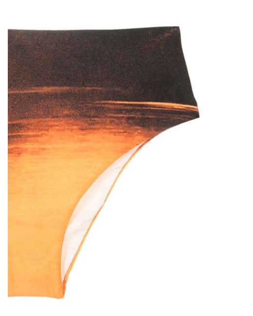 Lenny Niemeyer Orange Graphic-Print Bikini Bottoms