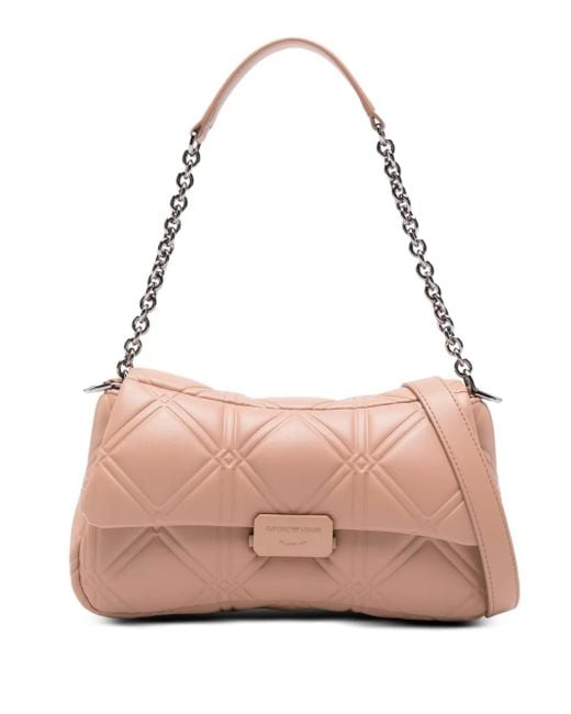 Emporio Armani Pink Medium Leather Shoulder Bag