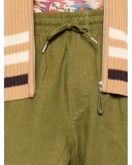 Arte' Green Drawstring Elasticated-Waistband Trousers for men