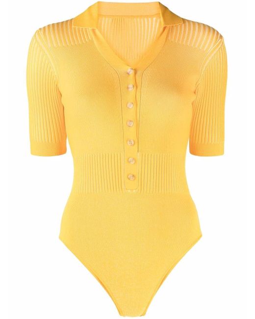 Jacquemus Ribbed-knit Body in Yellow | Lyst Canada