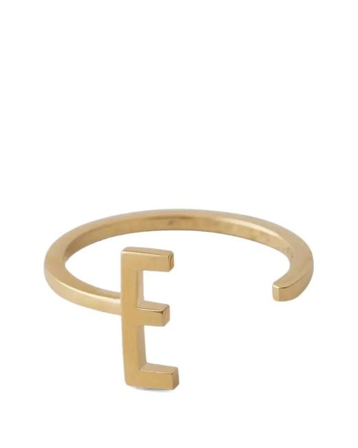 Design Letters Metallic Initial Letter Open Ring