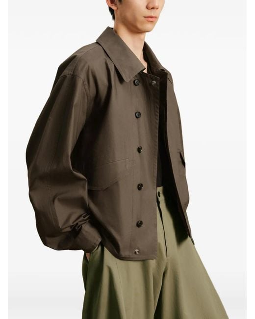 CROQUIS Brown Cropped Relaxed-Fit Jacket for men