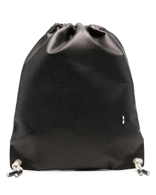Rick Owens Black Leather Backpack