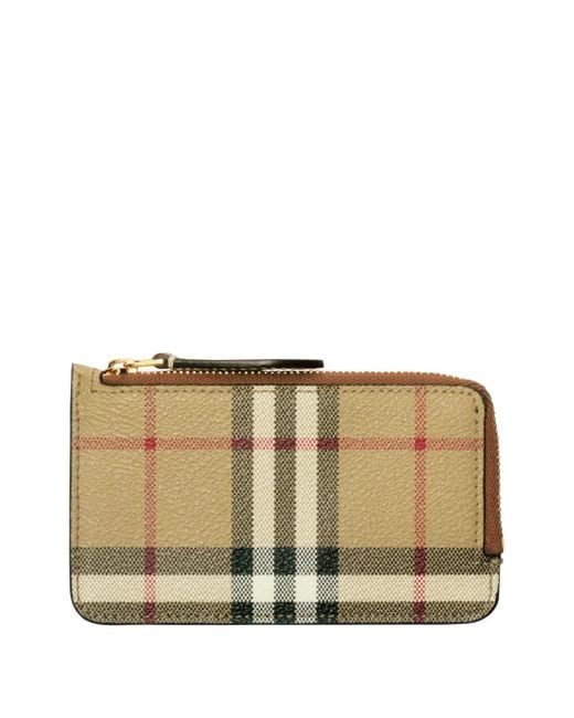 Burberry Natural Check Zip Card Case