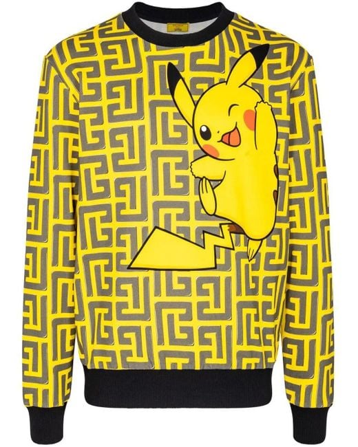 メンズ Balmain X Pokémon プリント スウェットシャツ Yellow