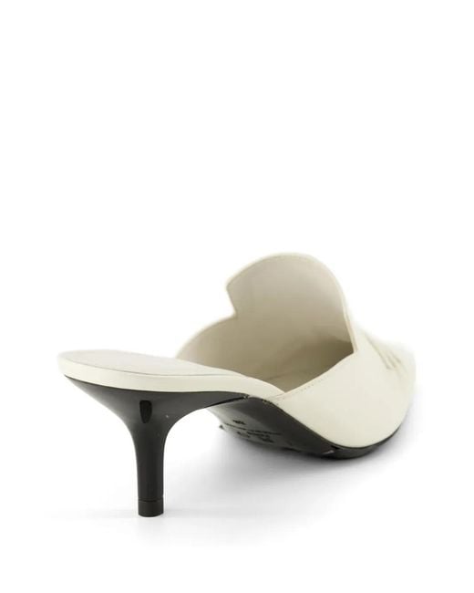IRO White Pleated Point-Toe Mules