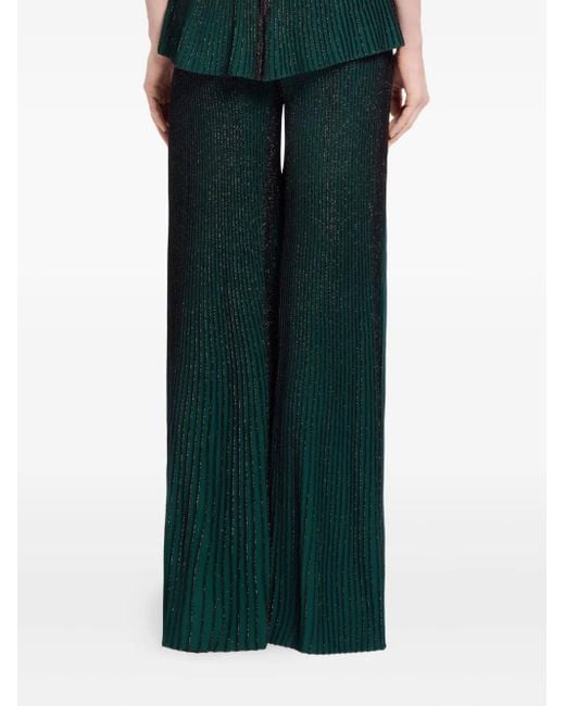 Elie Saab Green Metallic Trousers