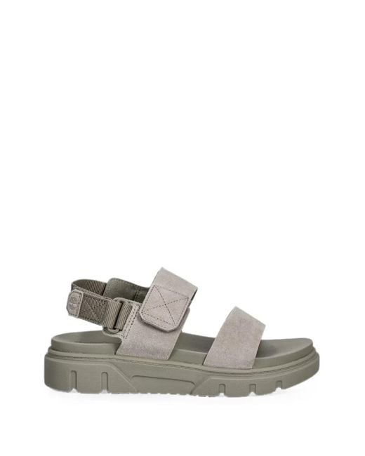 Timberland White Touch-Strap Suede Sandals