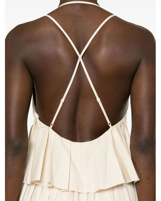 Jonathan Simkhai White Delania Tiered Maxi Dress