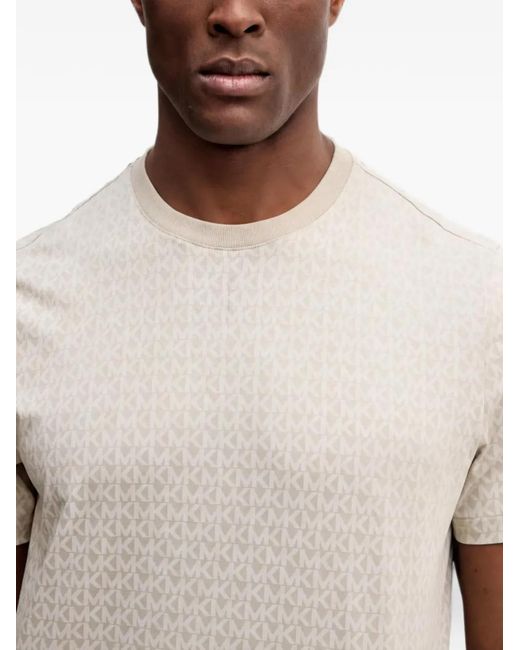 Michael Kors White Logo-Pattern T-Shirt for men