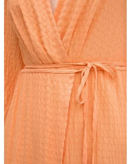 HUGO White Gewickeltes Midikleid