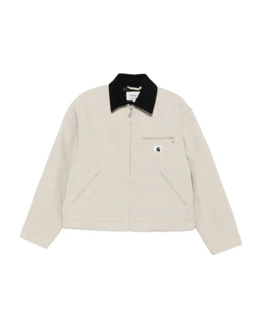 Carhartt Natural Corduroy-Collar Zip-Front Jacket