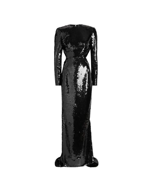 Stella McCartney Black Long-Sleeve Sequin Backless Dress