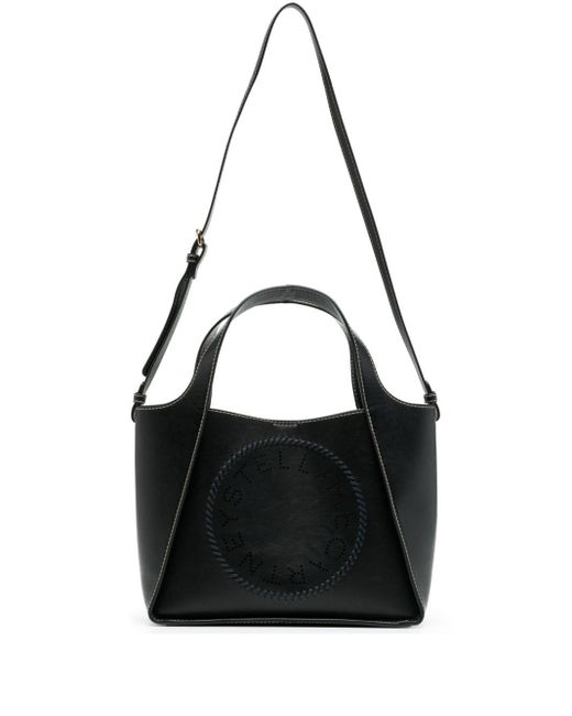 Stella McCartney Black Logo-perforated Leather Crossbody Bag