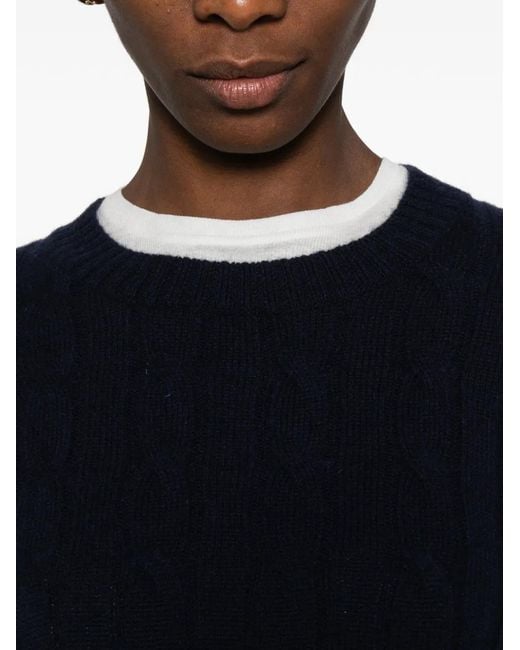 Pull En Maille Torsadée Sporty & Rich en coloris Blue