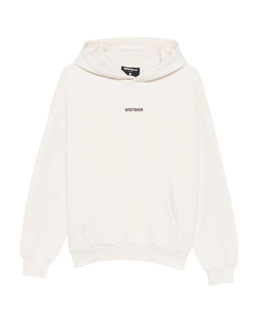 WRSTBHVR White Pouch Hoodie