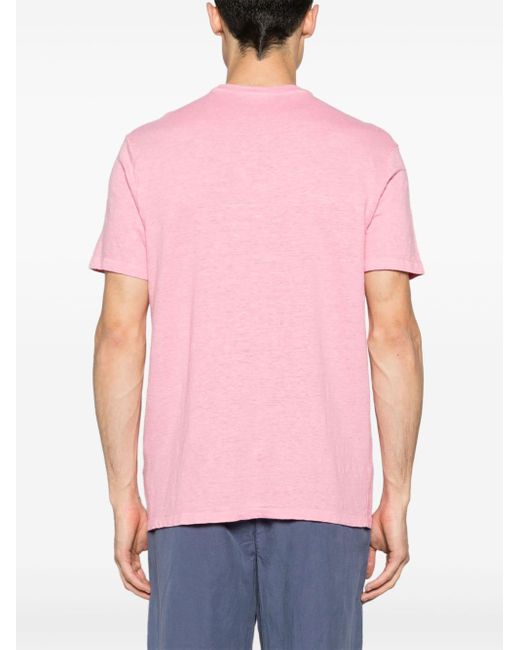 Majestic Filatures T-Shirt mit Rundhalsausschnitt in Pink für Herren