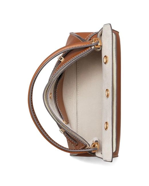 Tory Burch Brown Petite Lee Radziwill Double Bag
