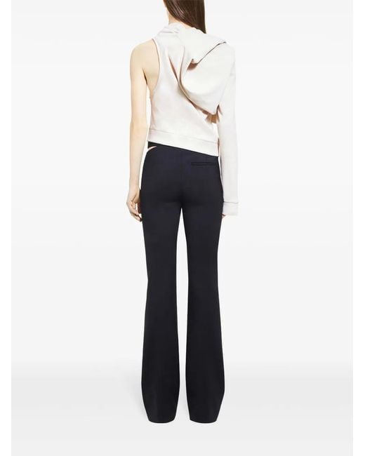 Courreges White Asymmetric Off-Shoulder Sweatshirt