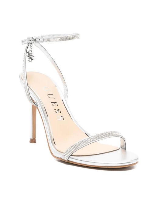 Guess White Sandales À Bride Cheville