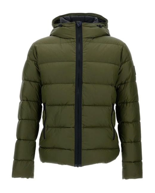 Fay Green Hooded Quilted Jacket for men