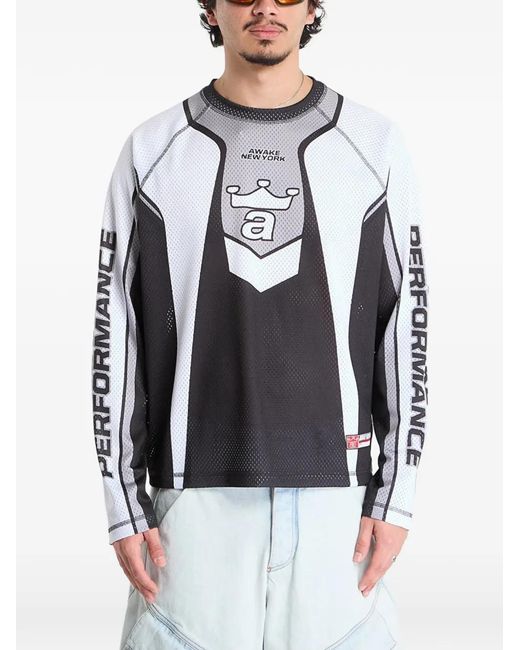 AWAKE NY Blue Mesh Jersey Racer T-Shirt for men