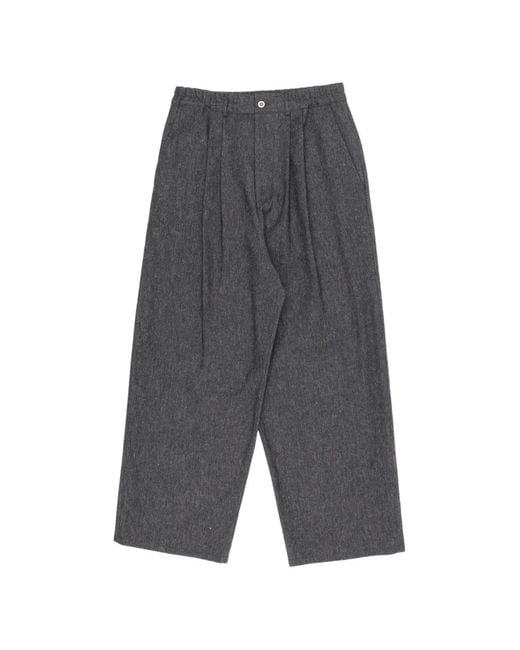 AVIVA JIFEI XUE Gray Double-Pleat Trousers