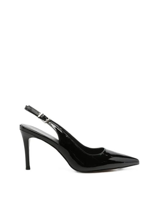 SERGIO MORETTI FIRENZE Black Patent-Finish Slingback Pumps