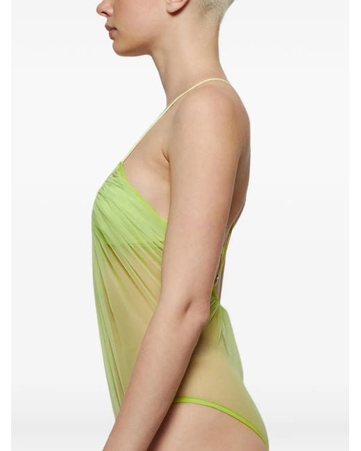 Nensi Dojaka Yellow Cami Gathered Bodysuit