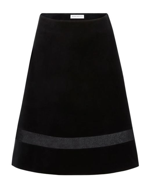 Nina Ricci ベルベット ミニスカート Black