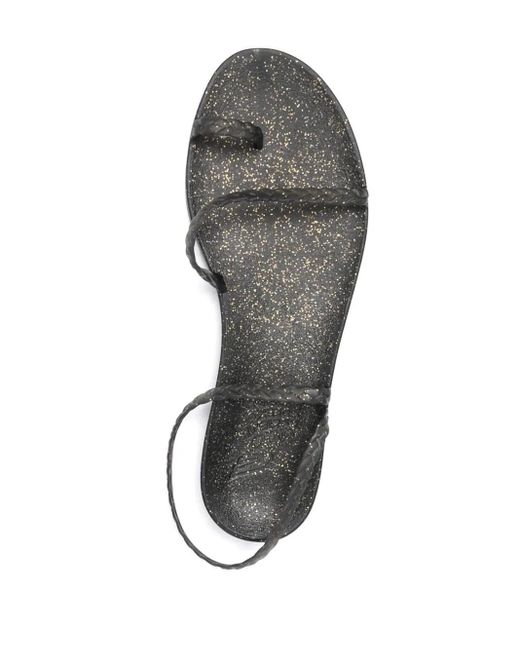 Ancient Greek Sandals White Glitter-Detailed Single-Toe Flip Flops