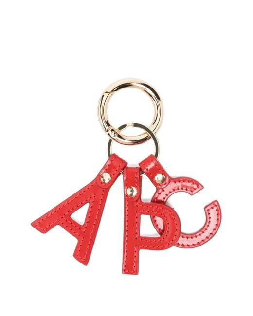A.P.C. Red Logo-Lettering Keyring