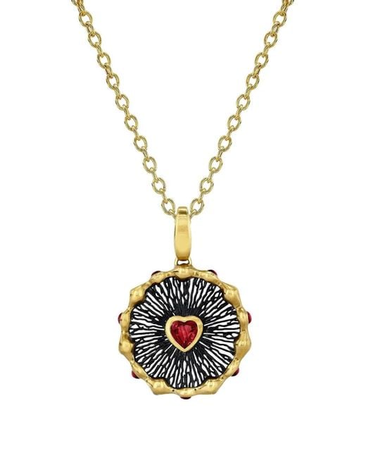 VRAM Metallic Collier À Pendentif Hypha En Rubis