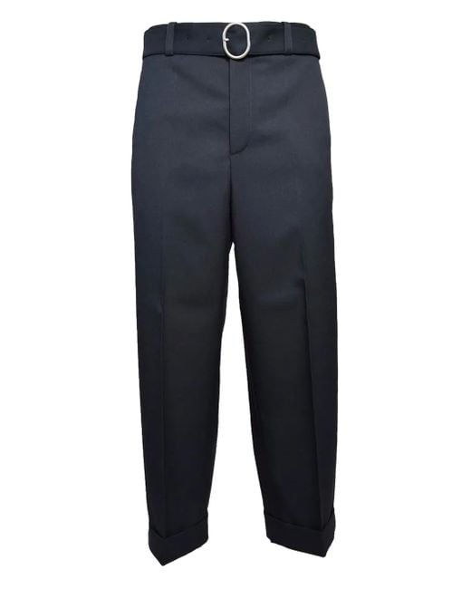 Jil Sander Blue Belted Trousers for men
