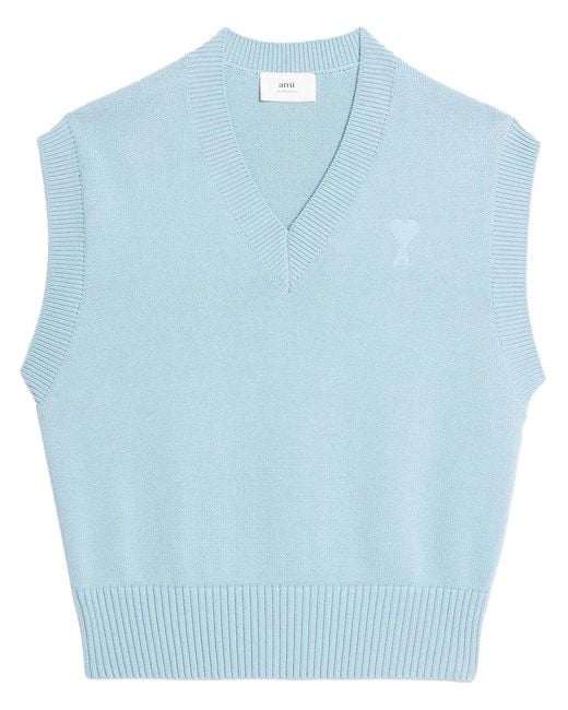 AMI Blue Ami De Coeur V-Neck Vest