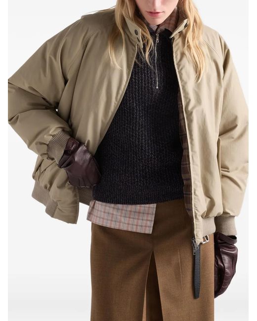 Prada Natural Technical Poplin Down Jacket