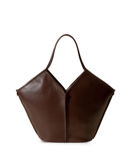 Hereu Brown Calella Tie-Fastening Shoulder Bag