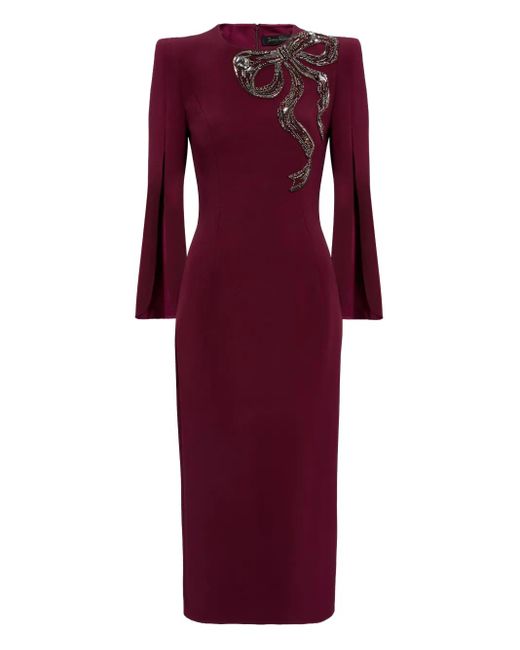 Jenny Packham Love Bow スリットスリーブ ドレス Purple