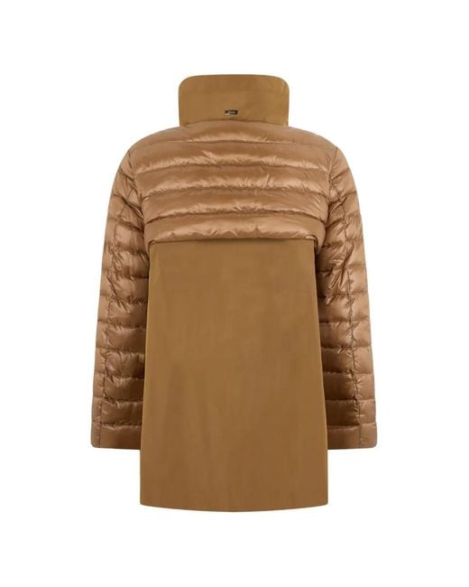 Herno Brown High-Neck Puffer Jacket