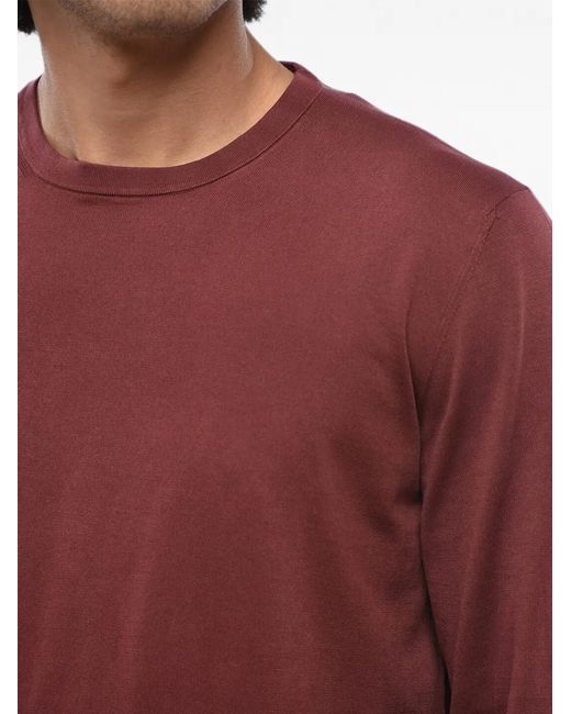 Corneliani Red Crew-Neck Cotton Sweater for men