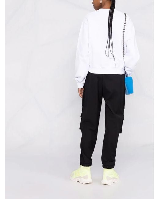 Off-White c/o Virgil Abloh White Off-Stamp Cropped Sweatshirt