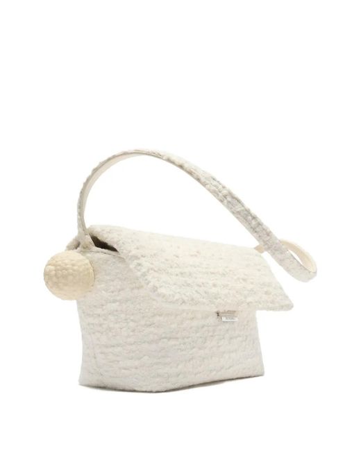 Jacquemus White Rond Carré Shoulder Bag