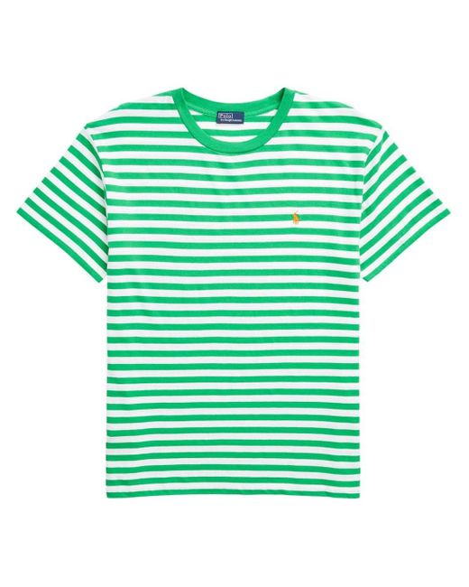 T-shirt en coton à rayures Polo Ralph Lauren en coloris Green