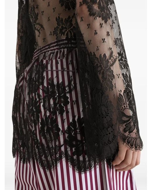 Dolce & Gabbana Black Lace Dress With High-Neck