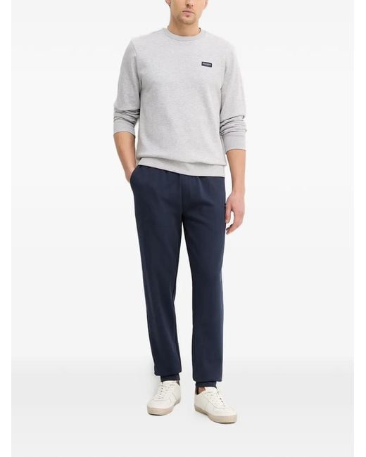 Hackett Gray Logo-Patch Sweatshirt for men