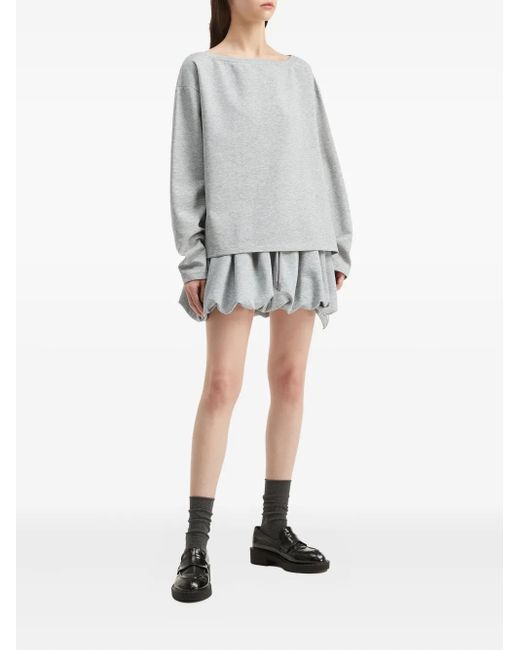 B+ AB Gray Boat-Neck Balloon-Hem Set