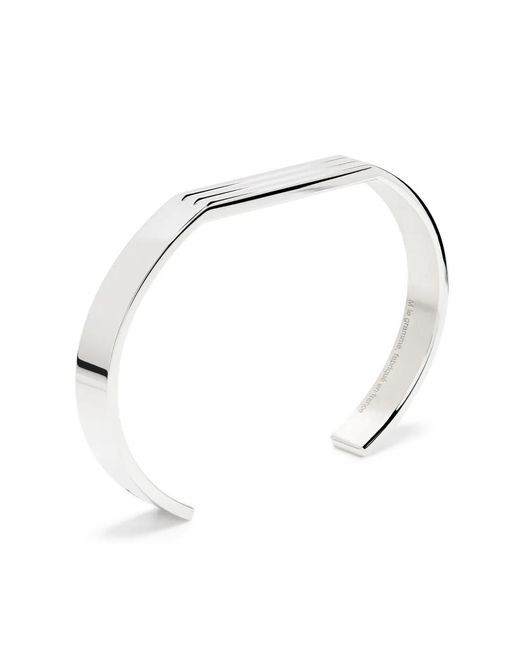 Le Gramme White Sterling 21G Godron Bracelet