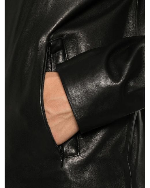 SERGIO MORETTI FIRENZE Black Zip-Up Leather Jacket for men