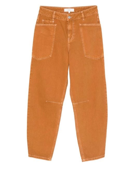 Ba&sh Orange Vulny Patch-Pocket Jeans